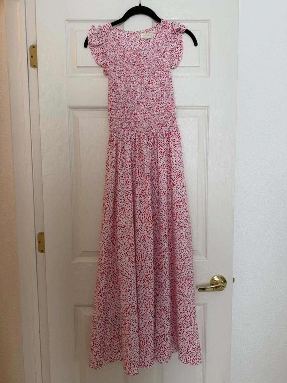 MELLODAY Pink Floral Smocked Maxi Dress
